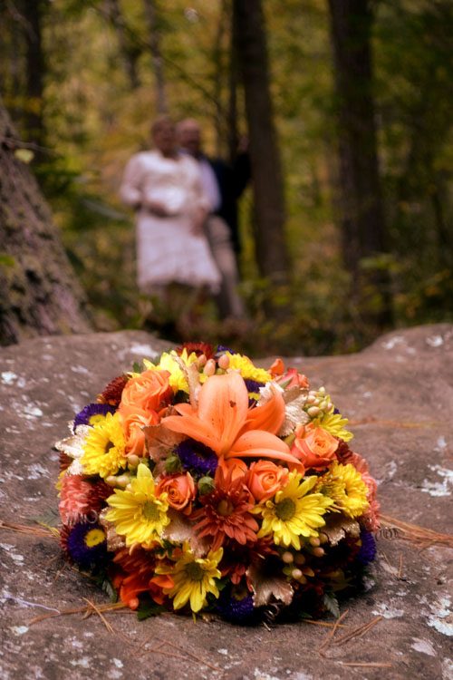 Bouquet at Waterfall wedding