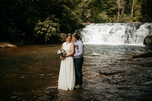 Dicks Creek Waterfall Wedding Location