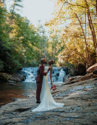 Dick's Creek Waterfall Wedding 21