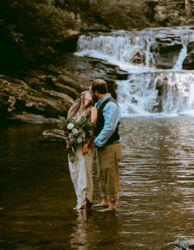 Dick's Creek Waterfall Wedding 23